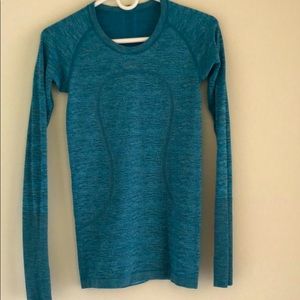 Teal lululemon swiftly tech long sleeve